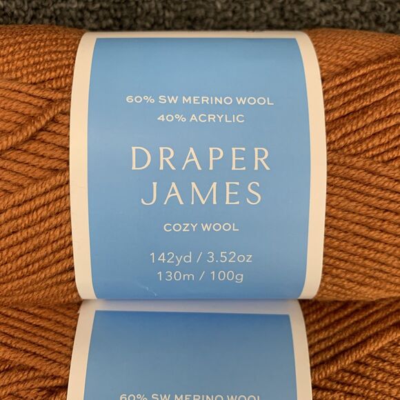 Lot Of 3 Draper James Cozy Wool Leather Brown Merino Wool & Acrylic Yarn New - Picture 2 of 5